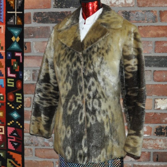 Tailored Golden Ivory Spotted Brown Car Coat Winter Jacket. Seal Skin - Picture 7 of 11